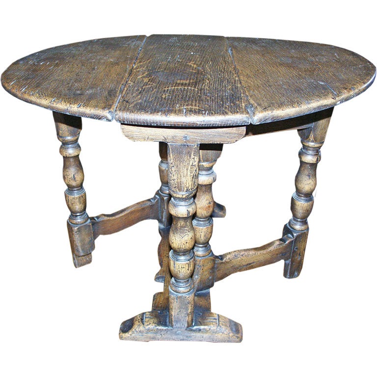 Small Rustic Gate Leg Table For Sale