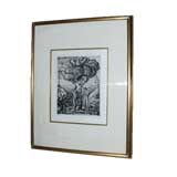 20th C Joseph Hecht Engraving  "Adam and Eve"