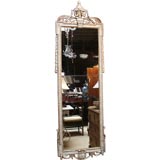 Antique Swedish Mirror with Partial  Paint and Giltwood Finish