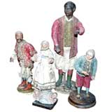 Group of Four Italian Polychrome Composition Creche Figures