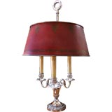 Classic Antique French Silver on Bronze Bouillotte Lamp