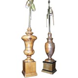 Two Exotic Wood Lamps