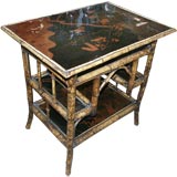 Bamboo Side Table with Lacquered Sufaces