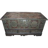 Stunning Padouck Chest With Close Stud Work Decoration