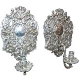 Pair of Silver Plated Bronze Wall Sconces