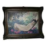 Large Early 20th C Nude Oil Painting