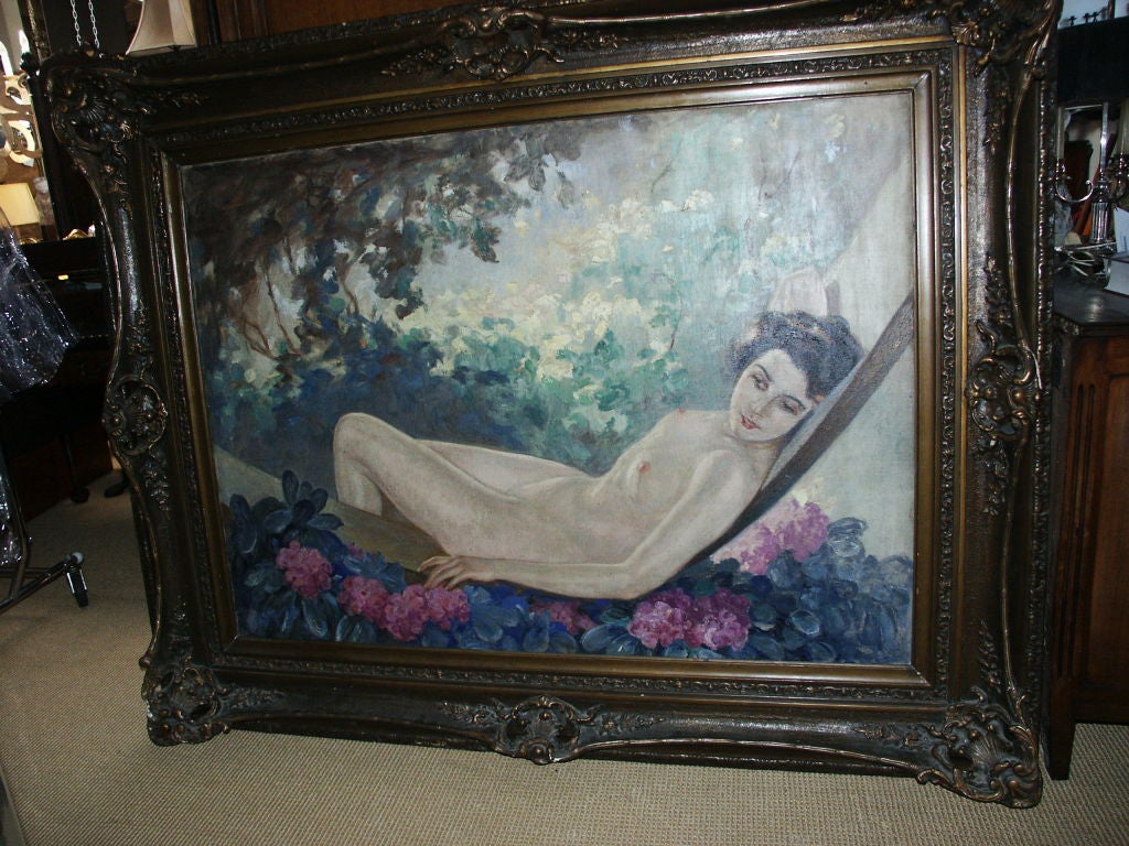 American Large Early 20th C Nude Oil Painting For Sale