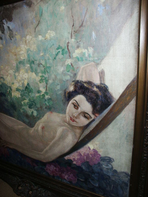 20th Century Large Early 20th C Nude Oil Painting For Sale