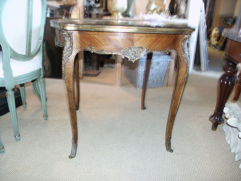 19th Century 19th C French Bronze Mounted Kingwood Center Table For Sale
