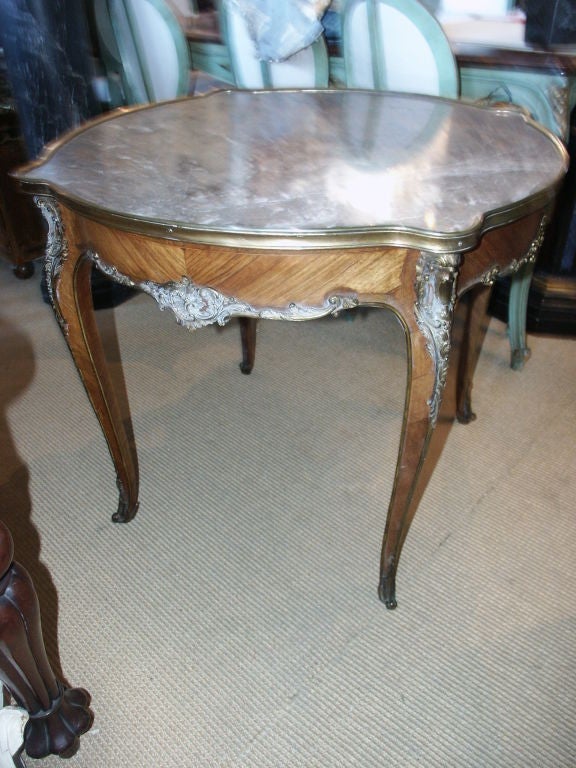19th C French Bronze Mounted Kingwood Center Table For Sale 5