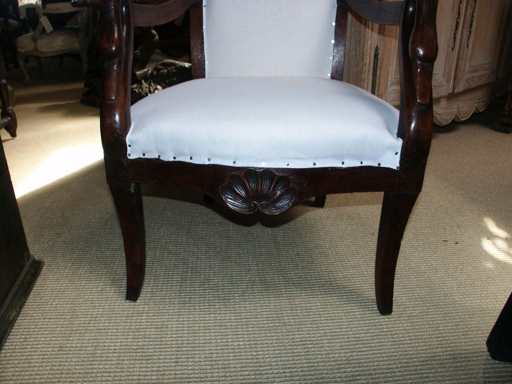 18th C Primitive Carved Swan Chair