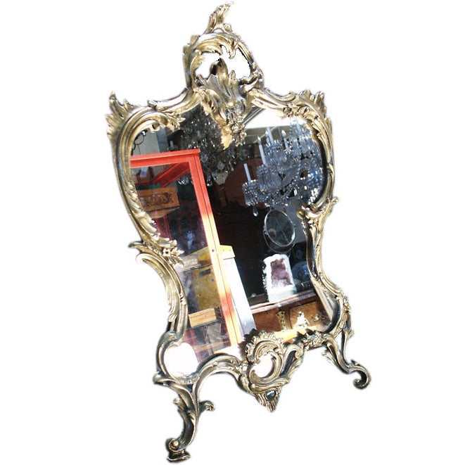 Antique French Table Top Vanity Mirror For Sale