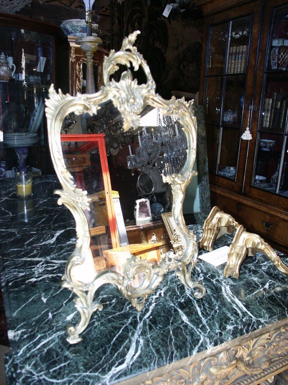 Antique French Table Top Vanity Mirror