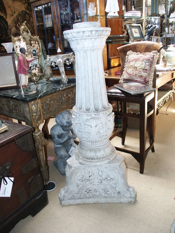 Early 19th C Carved Stone Column