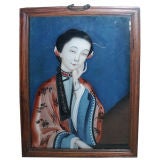 Chinese Export Reverse Painting On Glass