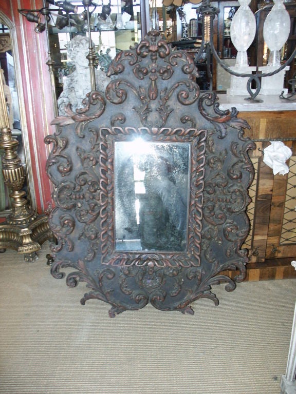 Ornate Antique Spanish Style Mirror