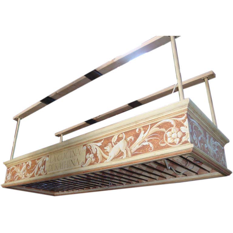 Custom Ceiling Mounted Pot Rack For Over A Kitchen Island at 1stDibs