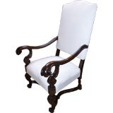 Antique Large Scale Throne Chair in Walnut