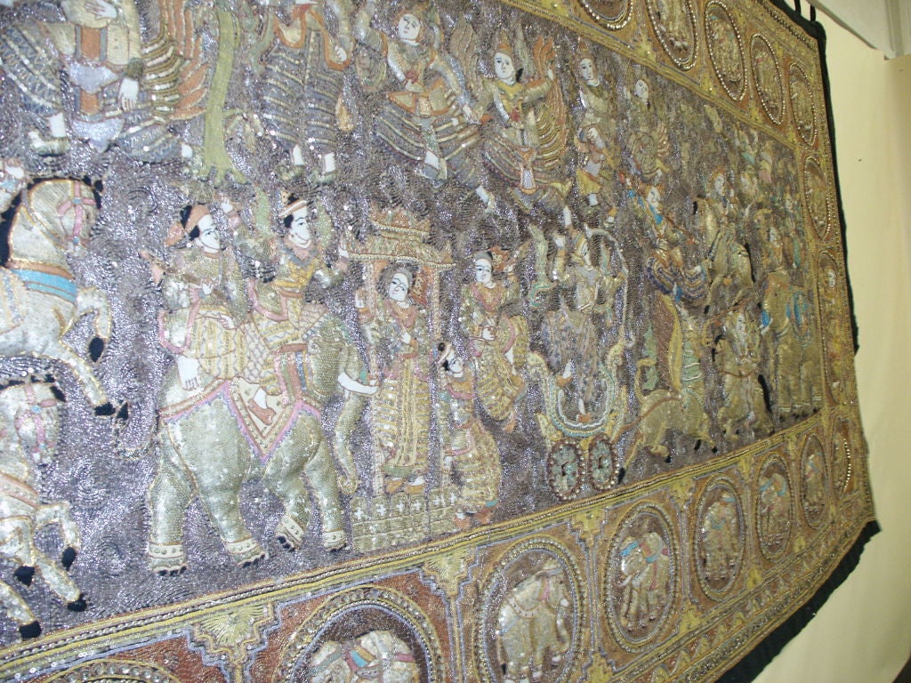 Massive Kalagas Tapestry From Burma For Sale 2