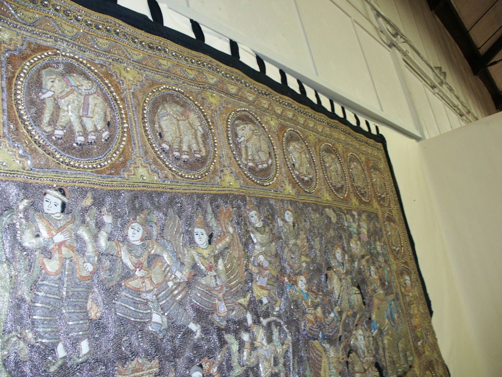 Massive Kalagas Tapestry From Burma For Sale 3