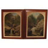 Antique Pair of American Landscape Paintings