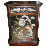 Vintage Eglomise Mirrored Night Stand or Small Cabinet