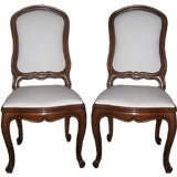 Pair of Italian Side Chairs In Walnut