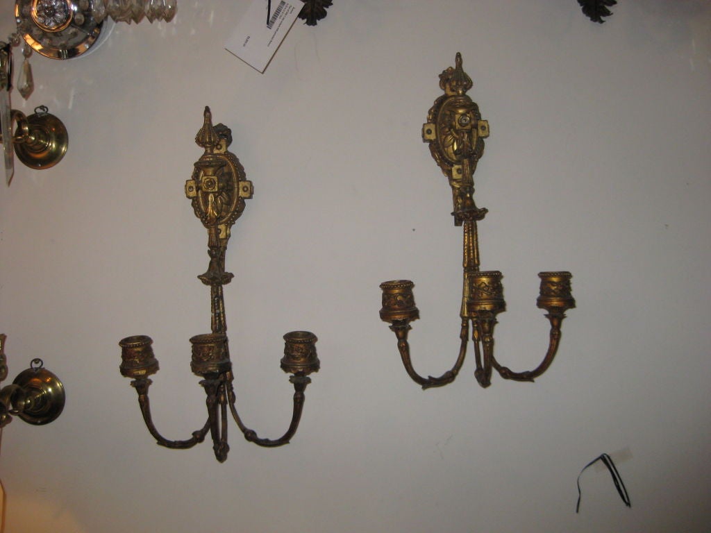 Pair of Early 19th C Giltwood Wall Sconces
