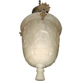 Cast Glass Opaline Hanging Light With Figures