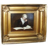 Small 19th C Portrait of a Gentleman Reading
