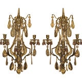 Pair of Late 19th C Large Scale Bronze Sconces