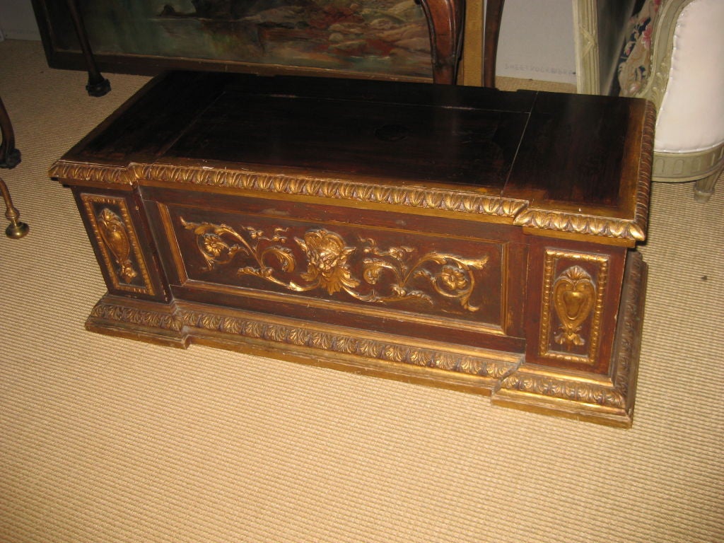 Decorative Parcel Gilt Trunk or Chest