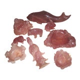 Collection Of Nine Pieces of Rose Quartz Collection Of Nine Pieces of Rose Quartz