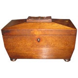 Rosewood  Tea Caddy With Carved Top