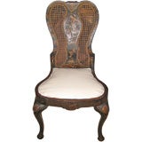 Antique Black Chinoiserie Side Chair