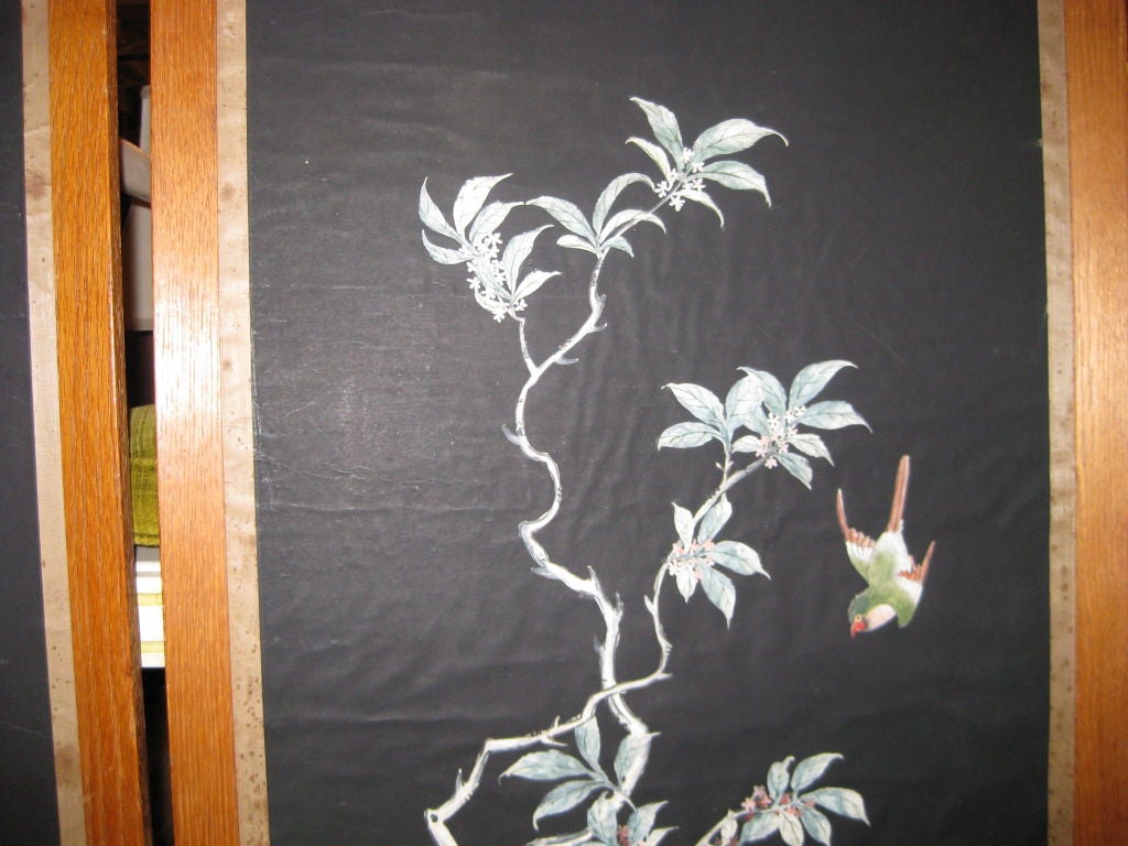 Pair of Antique Chinese Wall Paper Panels For Sale 3