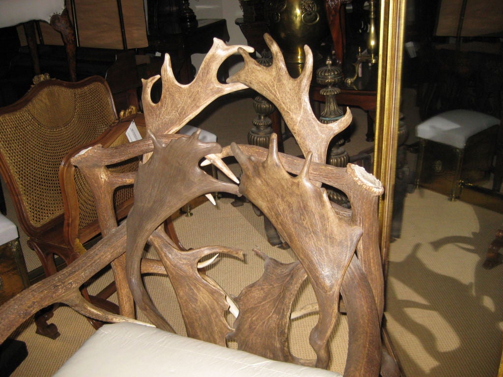 Large Antique Antler Arm Chair