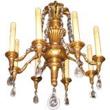 Rock Crystal and Giltwood Chandelier