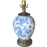 Antique Italian Blue and White Lamp