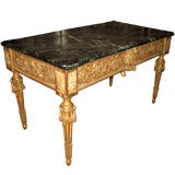 Antique Giltwood Center Table or Console Table  With Marble Top