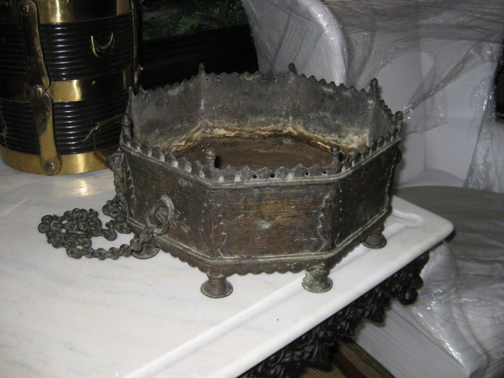 large stunning bronze brazier of Asian origins