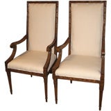 Pair of Carved Italian Arm Chairs