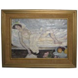 20th C  Unsigned Painting of a Nude Woman
