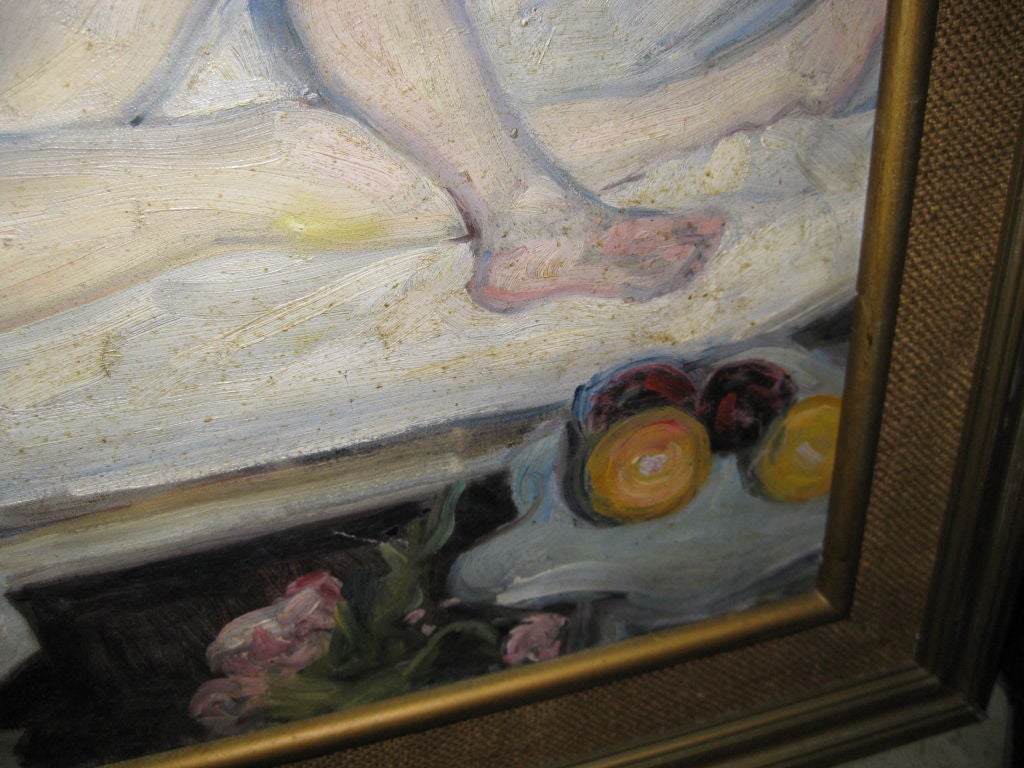 20th Century 20th C  Unsigned Painting of a Nude Woman For Sale