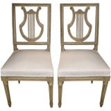 Painted French Side Chair with Harp Back