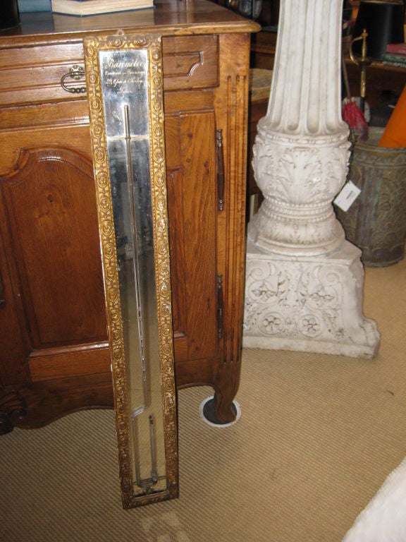 French Wonderful Crusty Giltwood & Mirrored Barometer For Sale