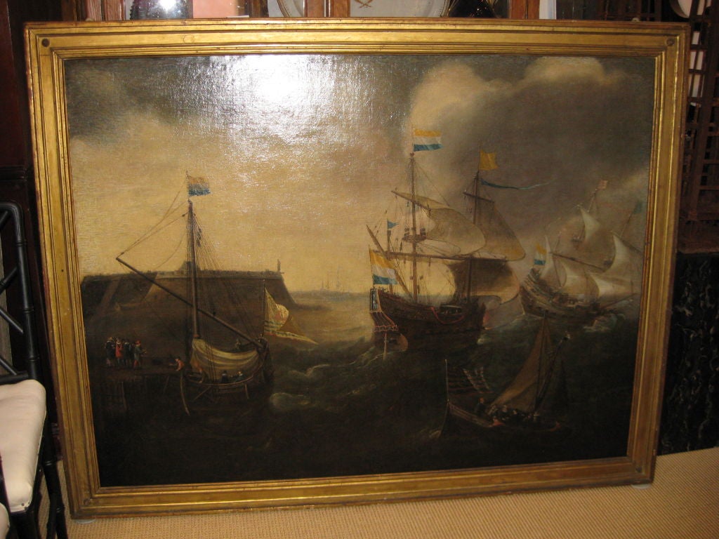 Large  Dutch Marine Painting