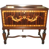 Swedish Neo-Classical Inlaid Drop Front Bar Cabinet