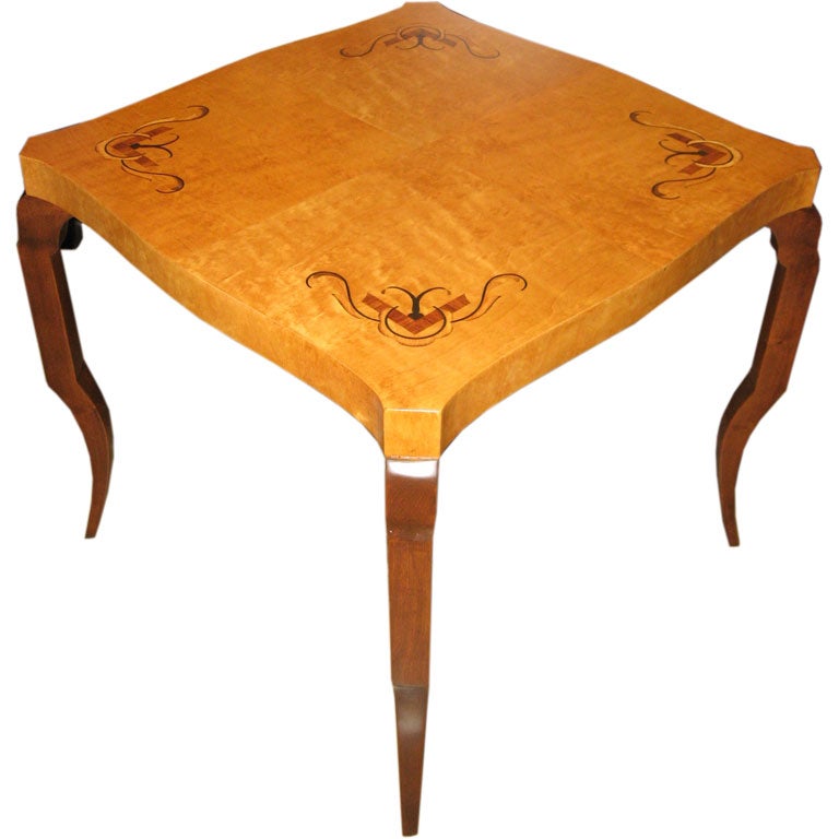 Swedish Inlaid Art Deco Side Table For Sale