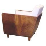 Art Moderne Paneled Upholstered Chair in Hondurian Mahogany